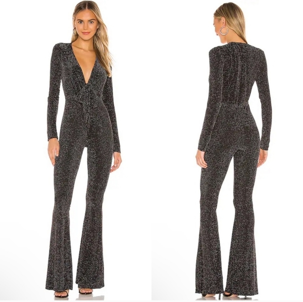Show Me Your MuMu Black Glitter Jumpsuit